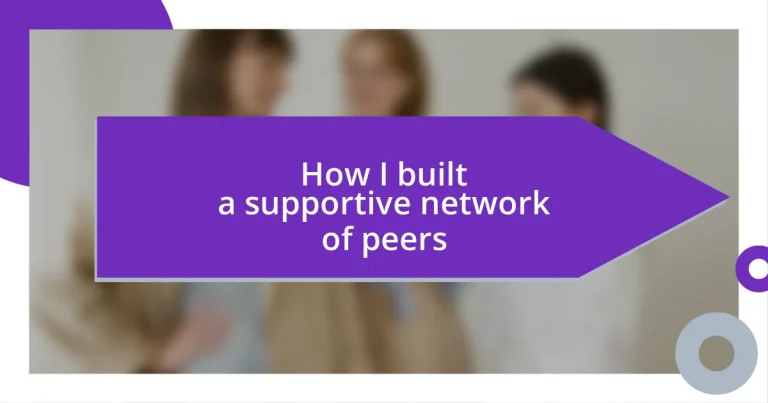 How I built a supportive network of peers