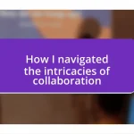 How I navigated the intricacies of collaboration