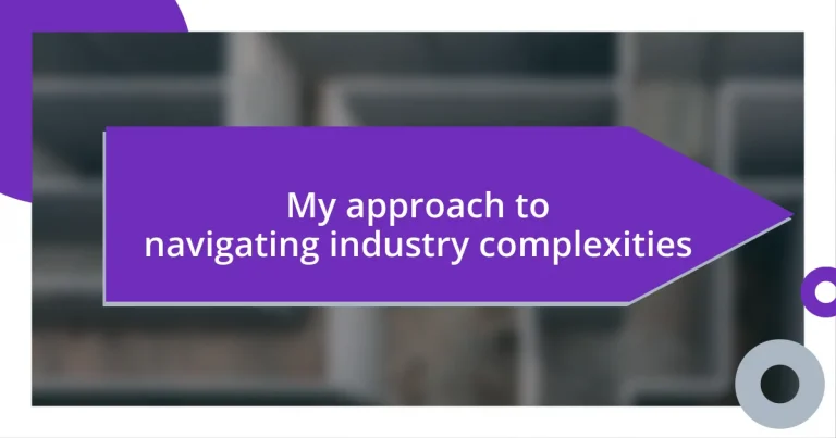 My approach to navigating industry complexities