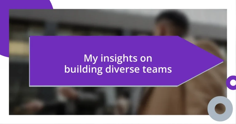 My insights on building diverse teams