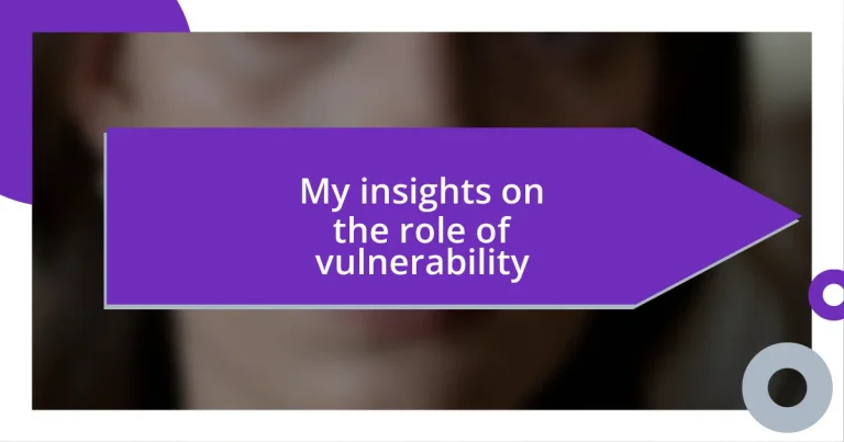 My insights on the role of vulnerability