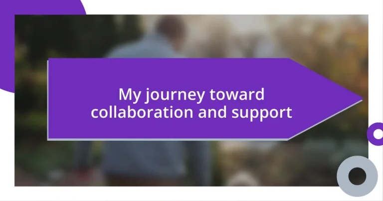 My journey toward collaboration and support
