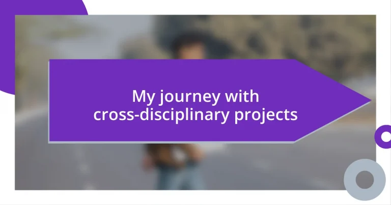 My journey with cross-disciplinary projects