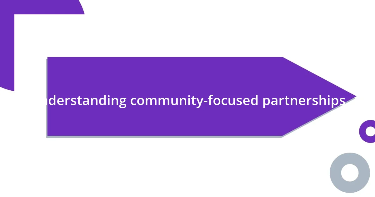 Understanding community-focused partnerships